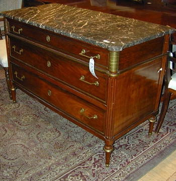 Lot image - Louis XVI Gilt-Bronze Mounted Mahogany Commode