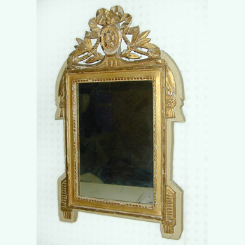 Lot image - Louis XVI Painted and Gilt Mirror