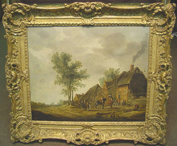 Lot image - Circle of Pieter de Molijn TRAVELERS OUTSIDE OF A TAVERN