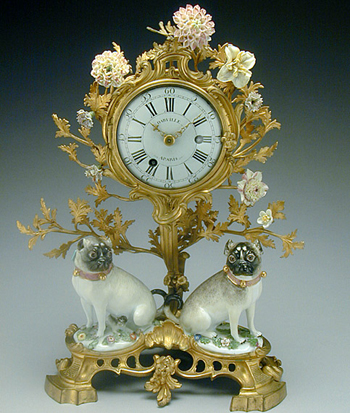 Lot image - Louis XV Style Gilt-Bronze and Meissen Porcelain Mantel Clock