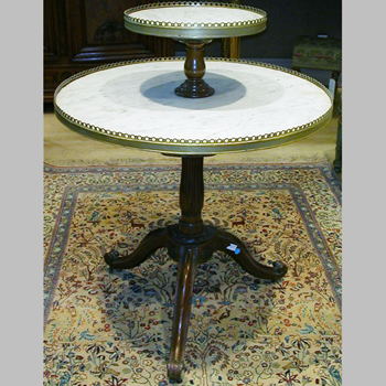 Lot image - Louis XVI Style Mahogany Two-Tier Gueridon