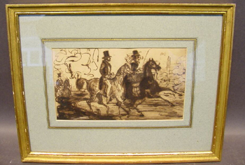 Lot image - Constantine Guys French, 1805-1892 RIDING IN THE PARK