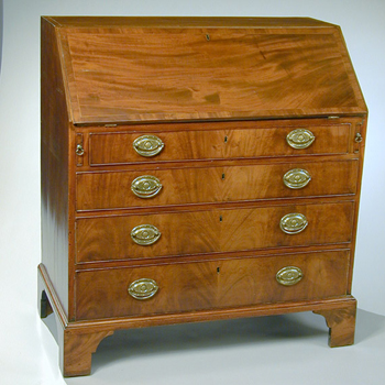 Lot image - George III Mahogany Slant-Front Bureau