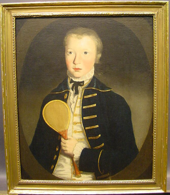 Lot image - British School 18th Century PORTRAIT OF A BOY WITH A PADDLE