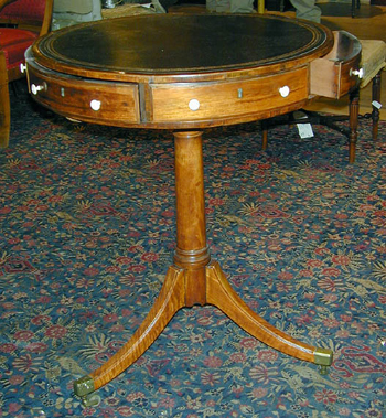 Lot image - George III Mahogany and Rosewood Drum Table