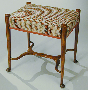 Lot image - George III Satinwood Inlaid Mahogany Stool