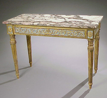 Lot image - Italian Neoclassical Painted and Gilt Console