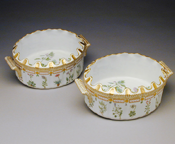 Lot image - Pair of Royal Copenhagen Flora Danica Porcelain Monteiths