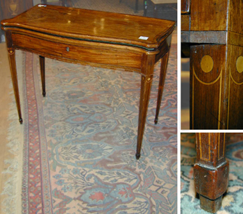 Lot image - George III Inlaid Mahogany Games Table