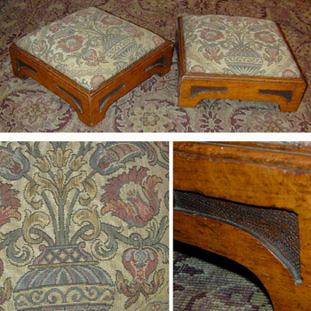 Lot image - Pair of Victorian Oak Footstools