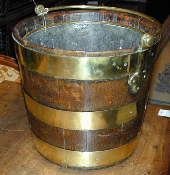 Lot image - George III Brass Bound Oak Bucket