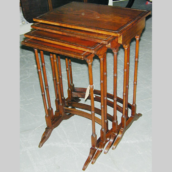 Lot image - George III Style Mahogany Nest of Side Tables
