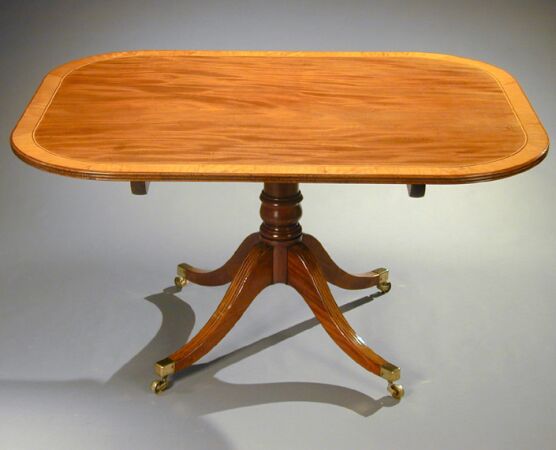 Lot image - Late George III Inlaid Mahogany Breakfast Table