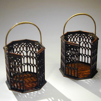 Lot image - Pair of George III Mahogany Plate Buckets