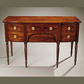 Lot image - Regency Ebonized Inlaid Mahogany Sideboard