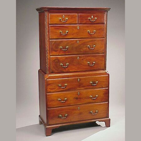 Lot image - George III Mahogany Chest on Chest