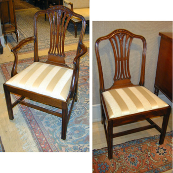 Lot image - Set of Eight George III Style Mahogany Dining Chair