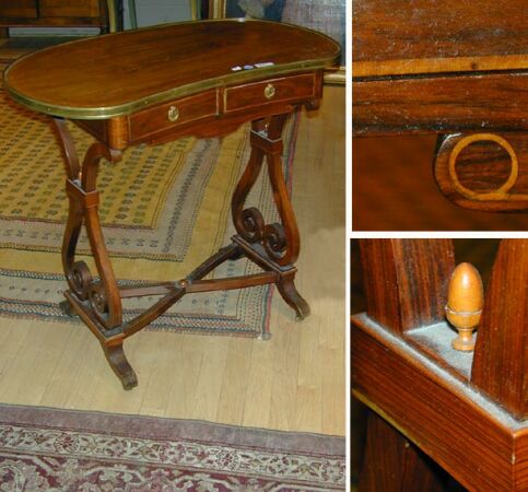 Lot image - Charles X Brass Mounted Inlaid Rosewood Work Table