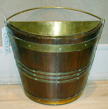 Lot image - Dutch Brass Bound Mahogany Bucket
