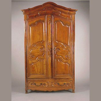 Lot image - Provincial Louis XV Walnut Armoire