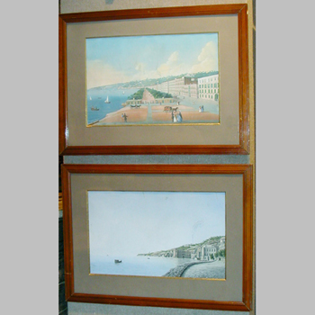 Lot image - Pair of Framed Italian Gouaches