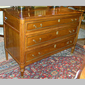 Lot image - Louis XVI Brass Mounted Fruitwood Commode