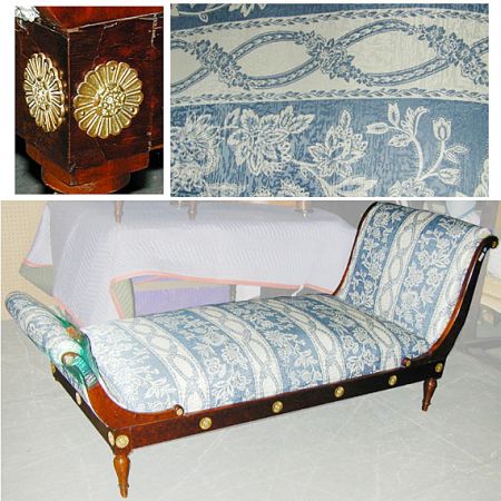 Lot image - Charles X Gilt-Bronze Mounted Chaise Longue