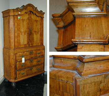 Lot image - Continental Baroque Walnut Cabinet