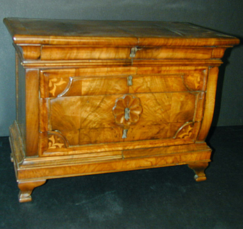 Lot image - Italian Neoclassical Inlaid Walnut Miniature Commode