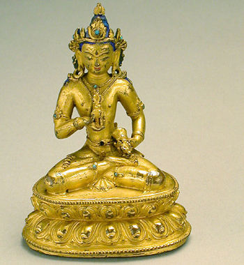 Lot image - Tibetan Gilt Copper Alloy of the Adibuddha Vajrasattva