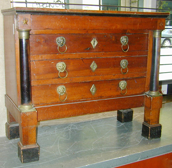 Lot image - Empire Gilt-Bronze Mounted Mahogany Diminutive Commode