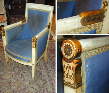 Lot image - Empire Cream Painted Bergere