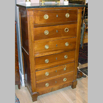 Lot image - Provincial Empire Mahogany Tall Chest of Drawers