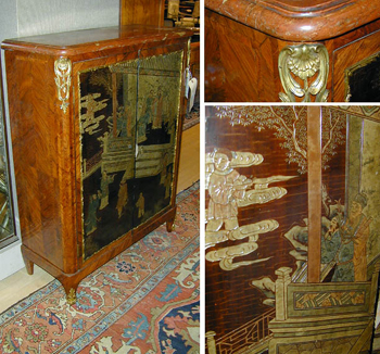 Lot image - Louis XV Gilt-Bronze Mounted Coromandel and Kingwood Side Cabinet
