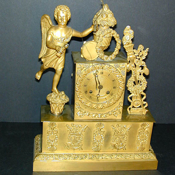 Lot image - Empire Gilt-Bronze Mantel Clock