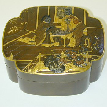 Lot image - Good Japanese Soft Metal Inoue School Mokko-Form Box