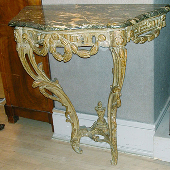 Lot image - Louis XV Cream Painted Beechwood Console
