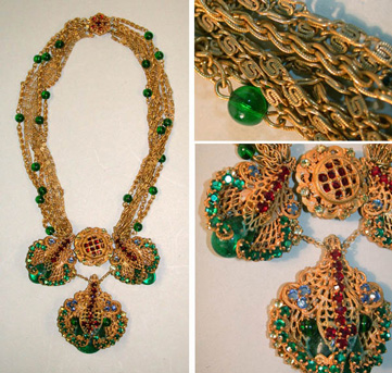 Lot image - Miriam Haskell Chain Pendant Necklace American, 1940s