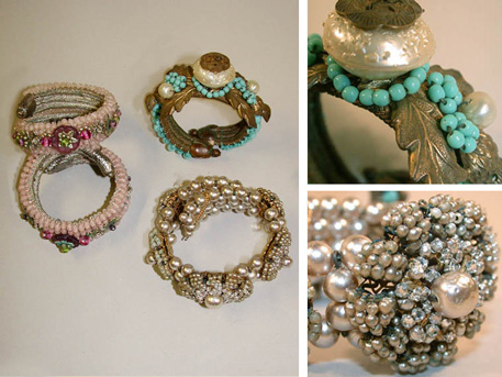 Lot image - Group of Four Miriam Haskell Wrap Bracelets American, 1930s/40s