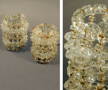 Lot image - Pair of Miriam Haskell Crystal Cuff Bracelets American, 1950s