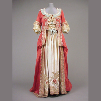 Lot image - Cherry Silk and Velvet Ensemble Attributed to Paquin French, circa 1900