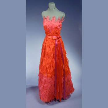Lot image - Arnold Scaasi Flame Petal Evening Dress