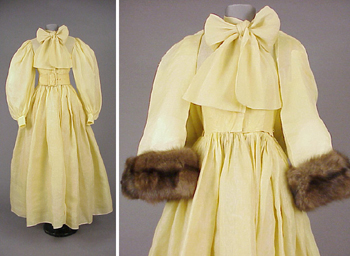 Lot image - Norell Yellow Organza Evening Gown