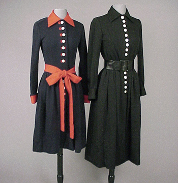 Lot image - Two Classic Norell Knit Shirtwaist Dresses