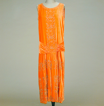 Lot image - Tangerine Silk Velvet Chemise Dress