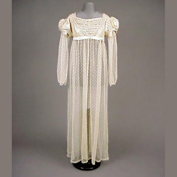 Lot image - Spotted Net Empire Gown