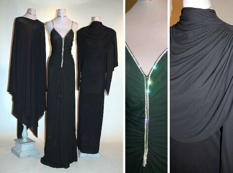 Lot image - Three Black Evening Dresses