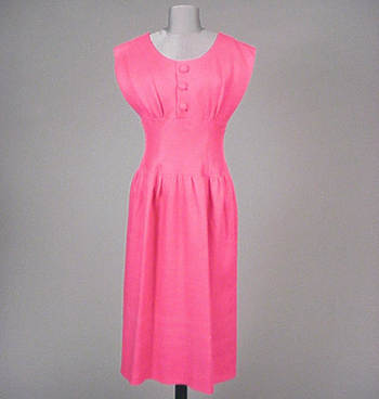 Lot image - Norell Geranium Pink Linen Summer Dress