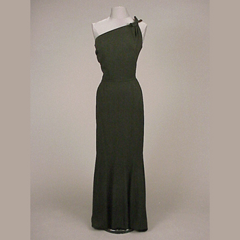Lot image - Norell One-Shoulder Evening Gown