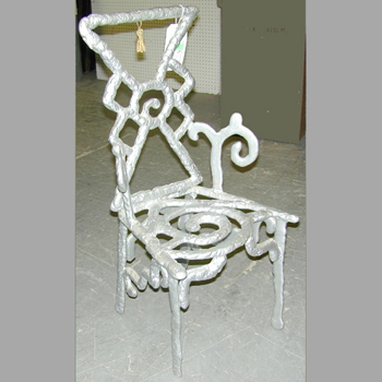 Lot image - Cast Silver Metal Diminutive Side Chair